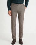 Brown Textured Trouser