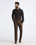 Brown Textured Trouser - Bluemoon