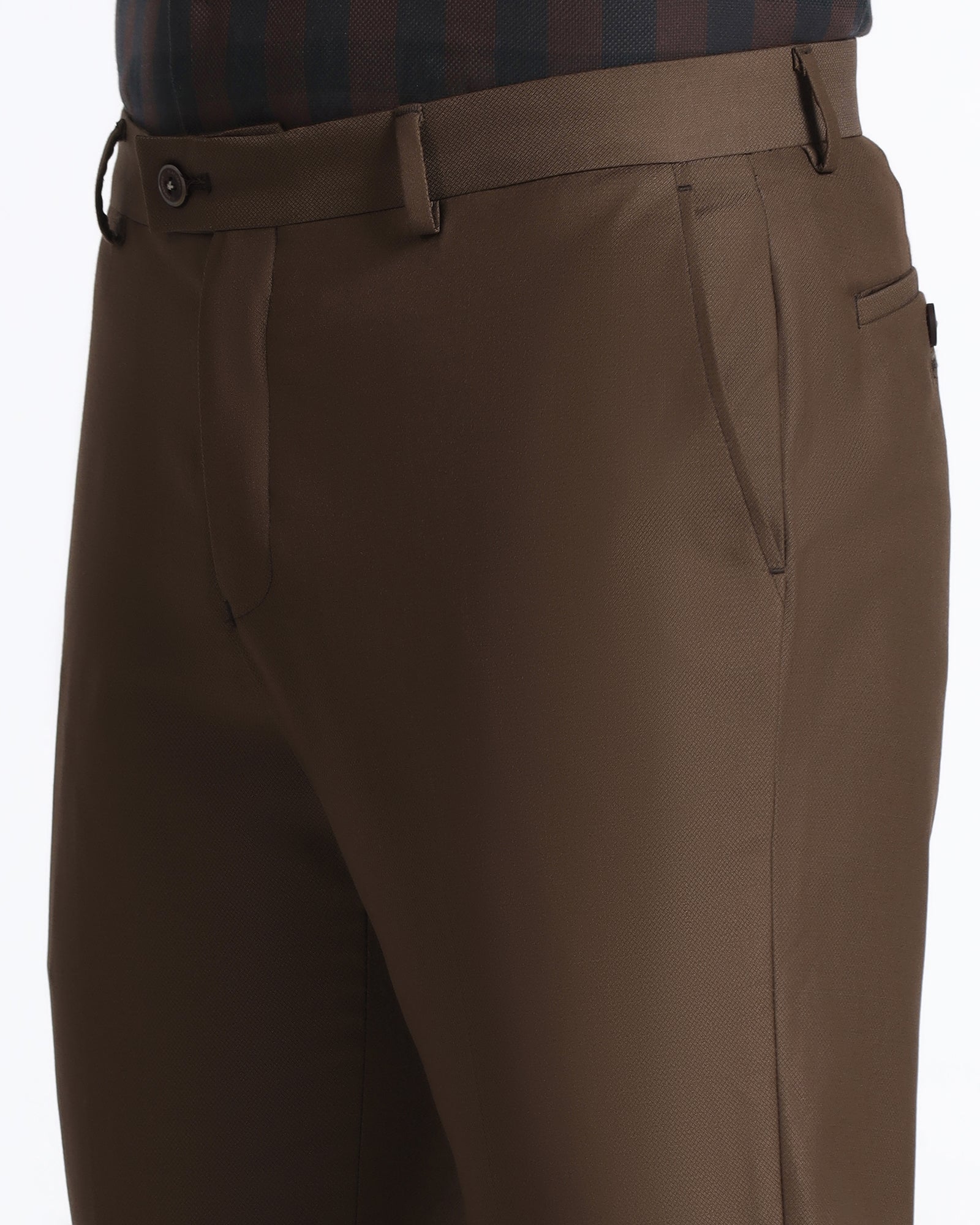 Brown Textured Trouser - Bluemoon