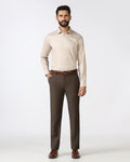 Brown Textured Trouser - Cardon