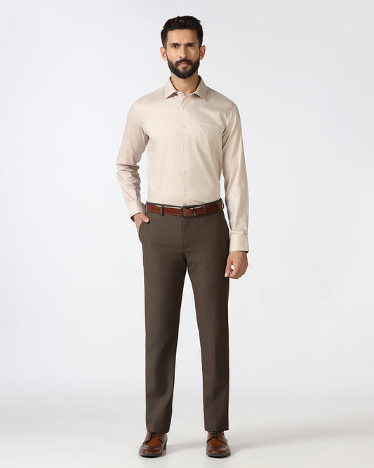 Brown Textured Trouser - Cardon