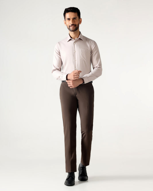 Brown Textured Trouser - Chivas