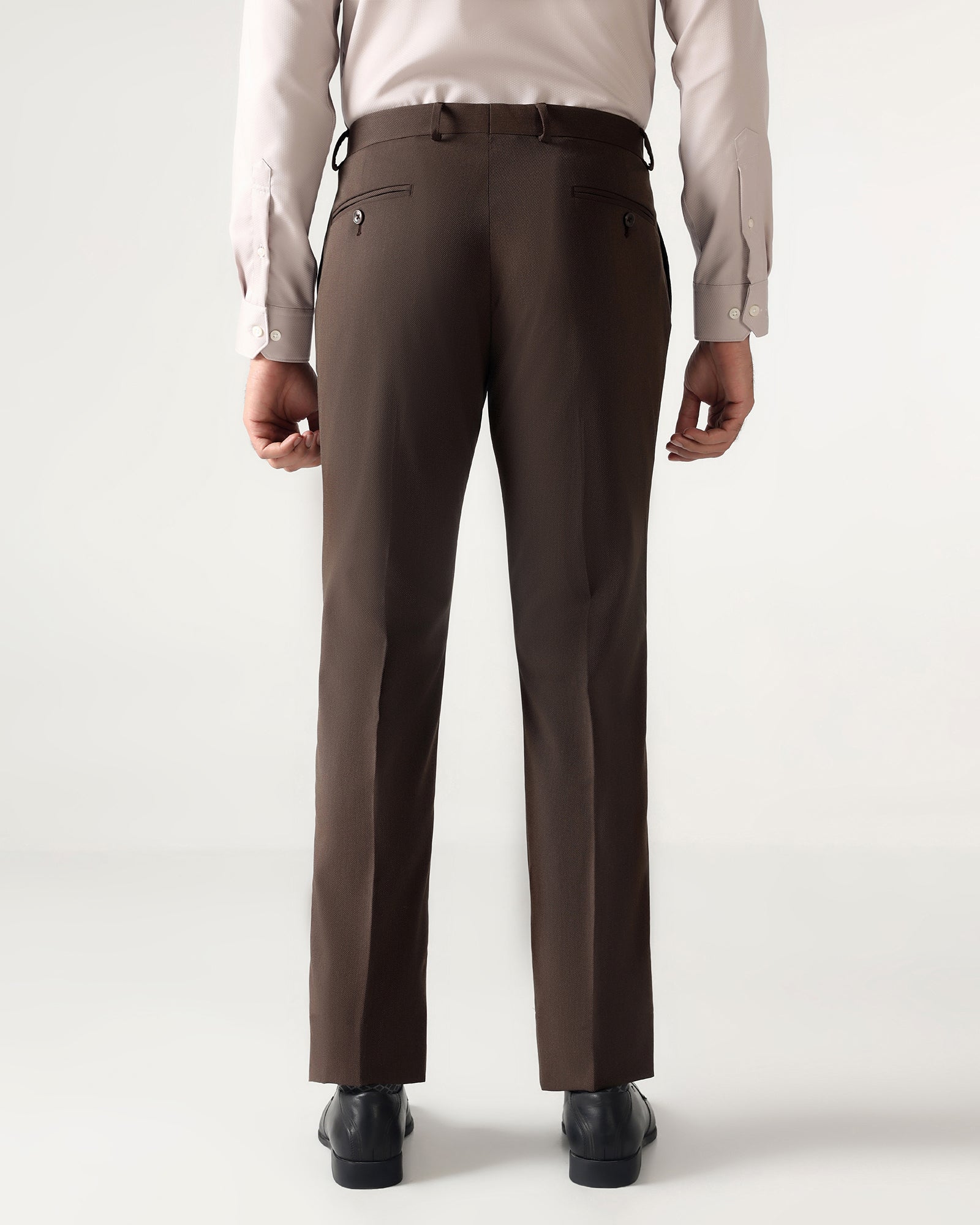 Brown Textured Trouser - Chivas
