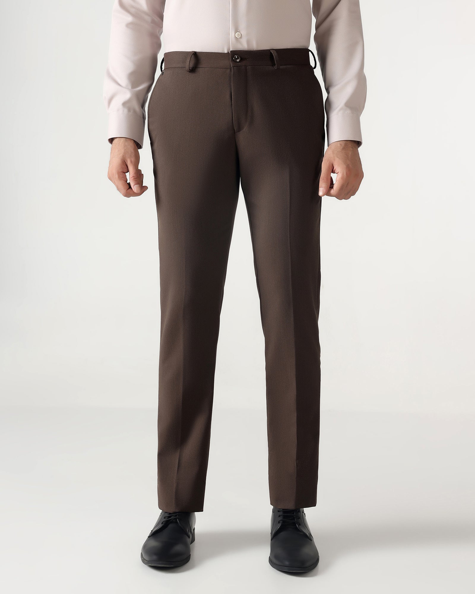 Brown Textured Trouser - Chivas