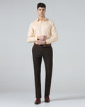 Brown Textured Trouser