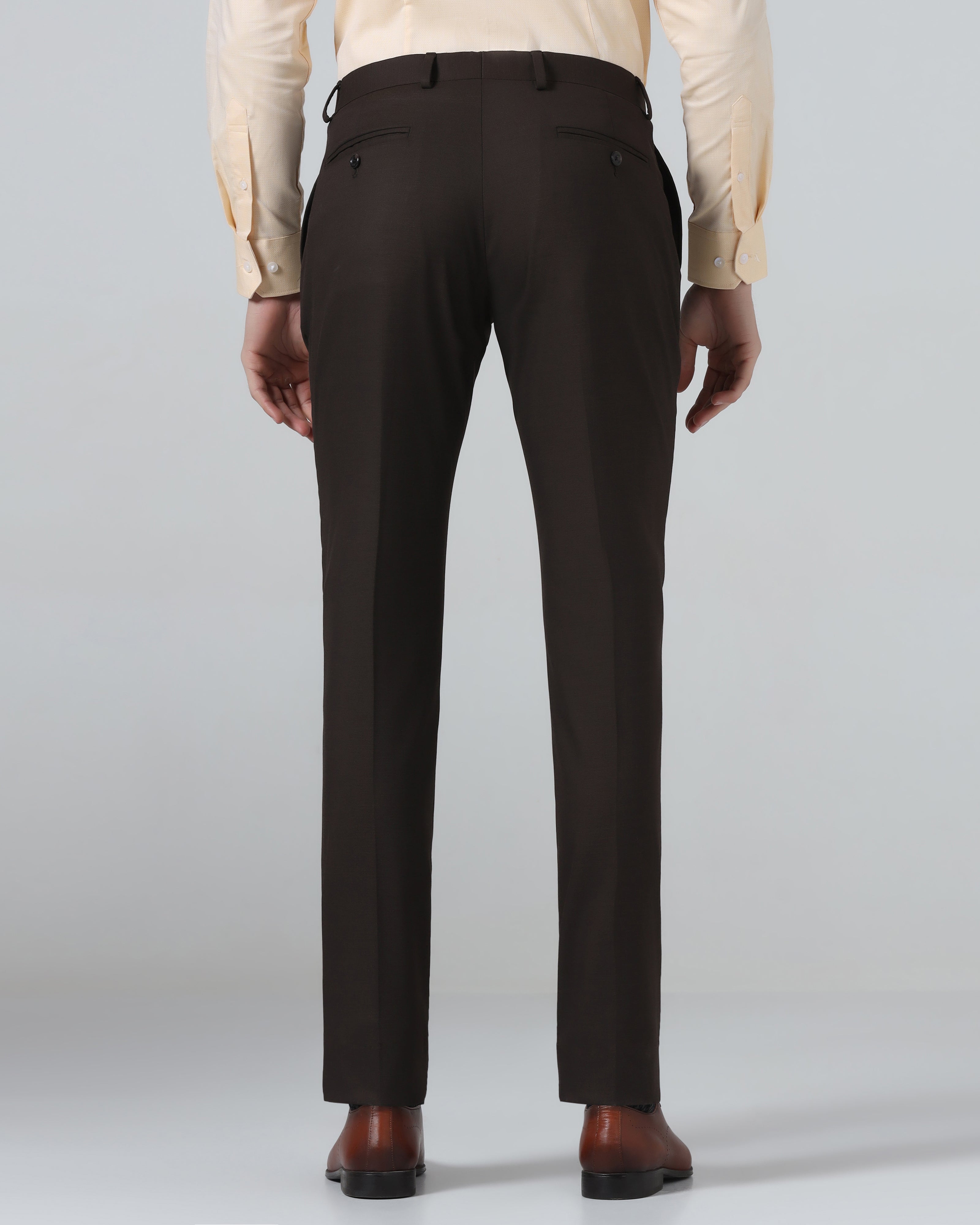 Brown Textured Trouser