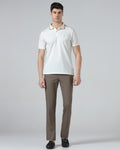 Brown Textured Trouser