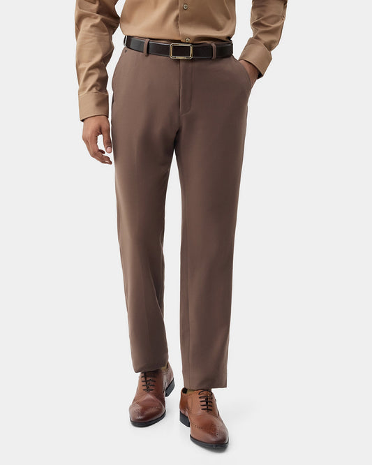 Brown Textured Trouser - Jona