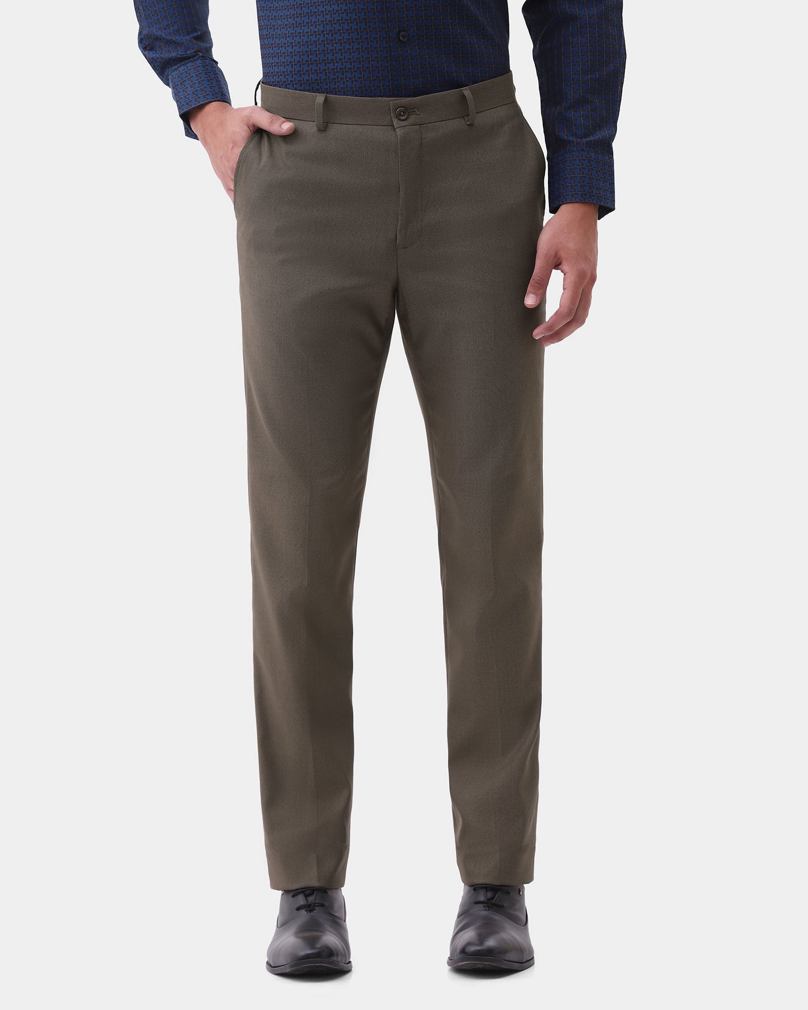 Brown Textured Trouser - Mare
