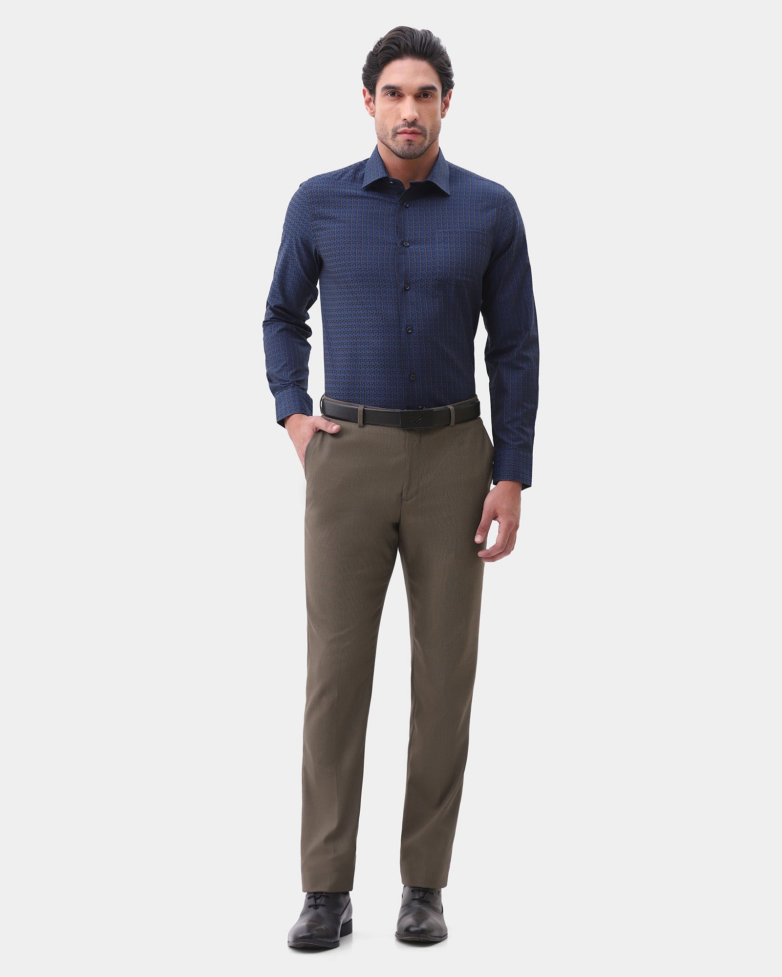 Brown Textured Trouser - Mare