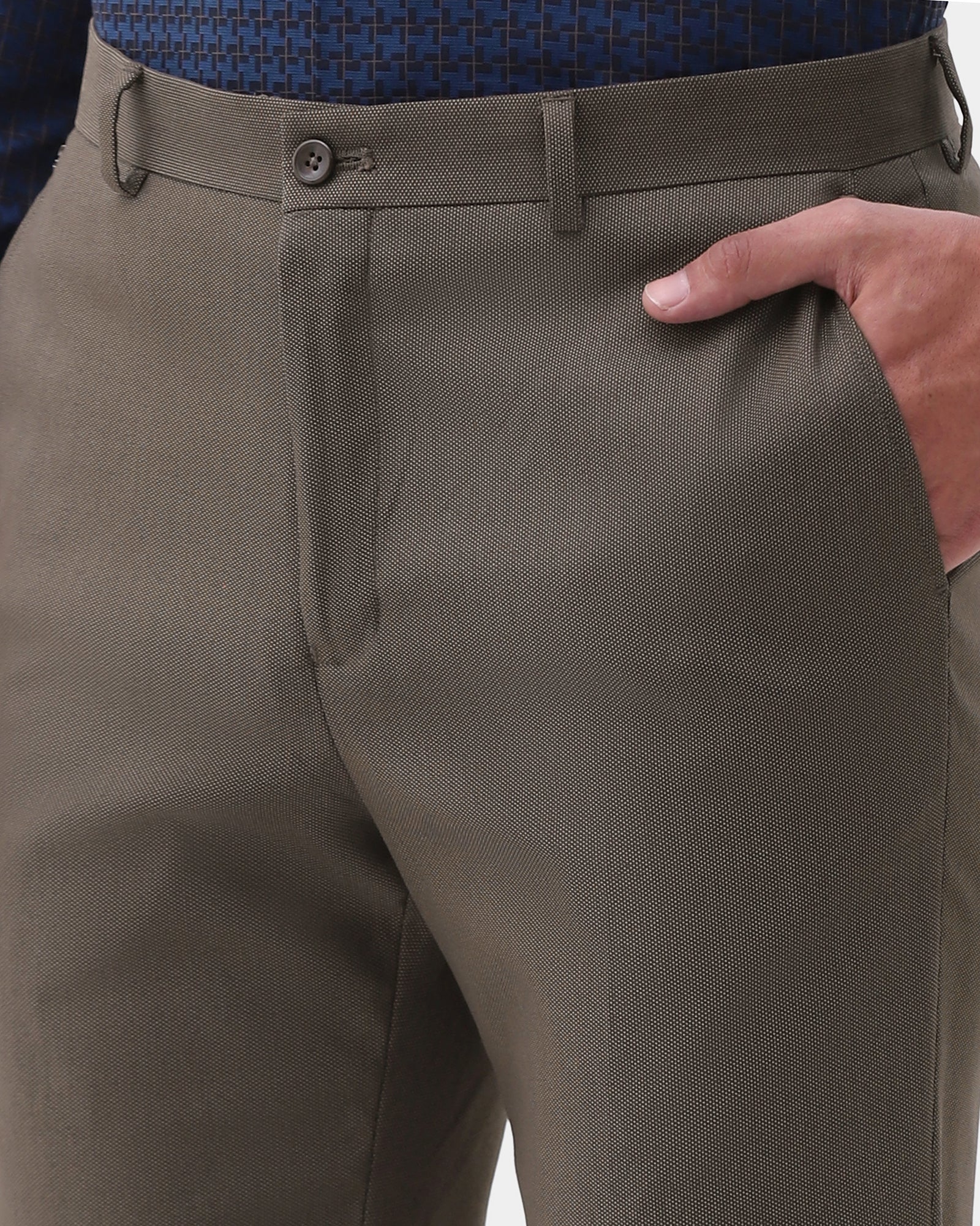 Brown Textured Trouser - Mare
