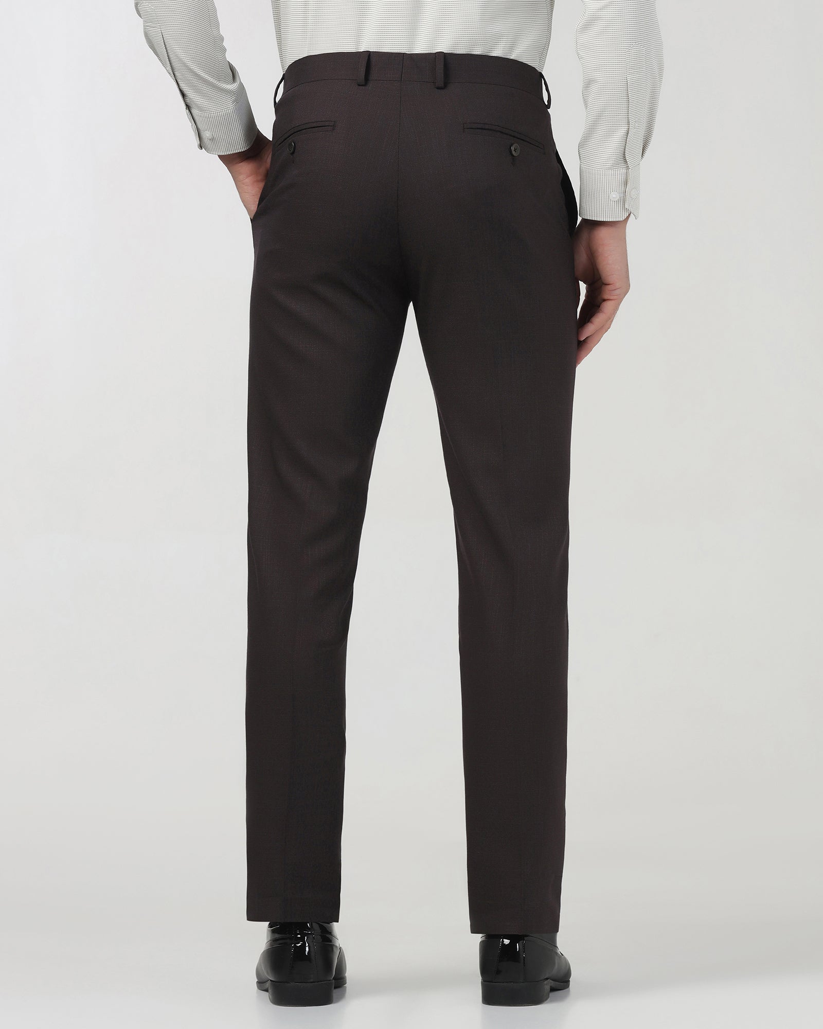 Brown Textured Trouser - Simon