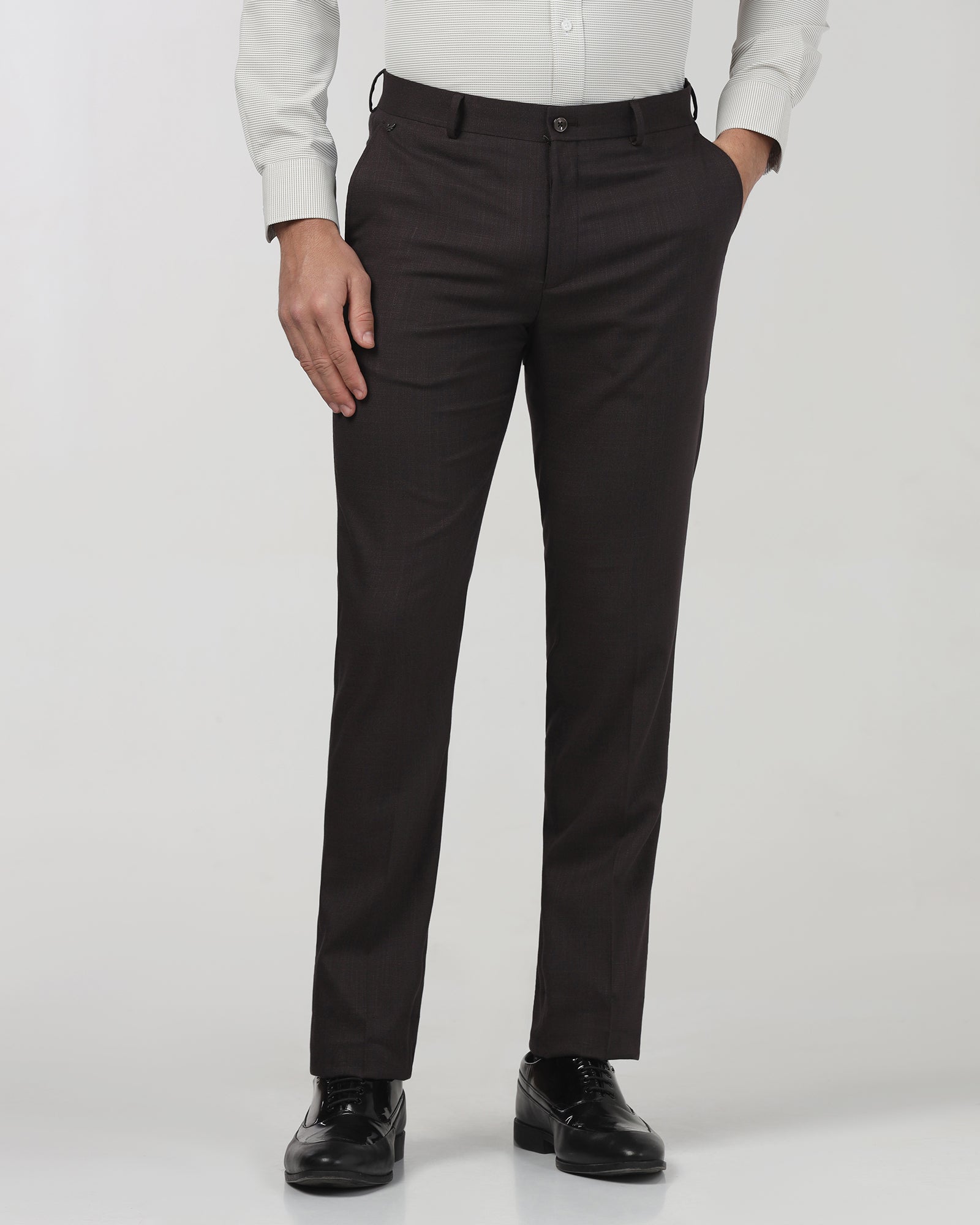Brown Textured Trouser - Simon