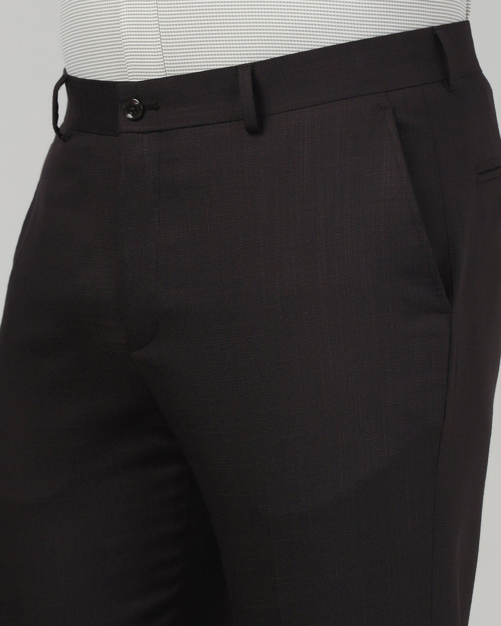 Brown Textured Trouser - Simon