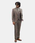 Brown Three Piece Check Suit - Celton