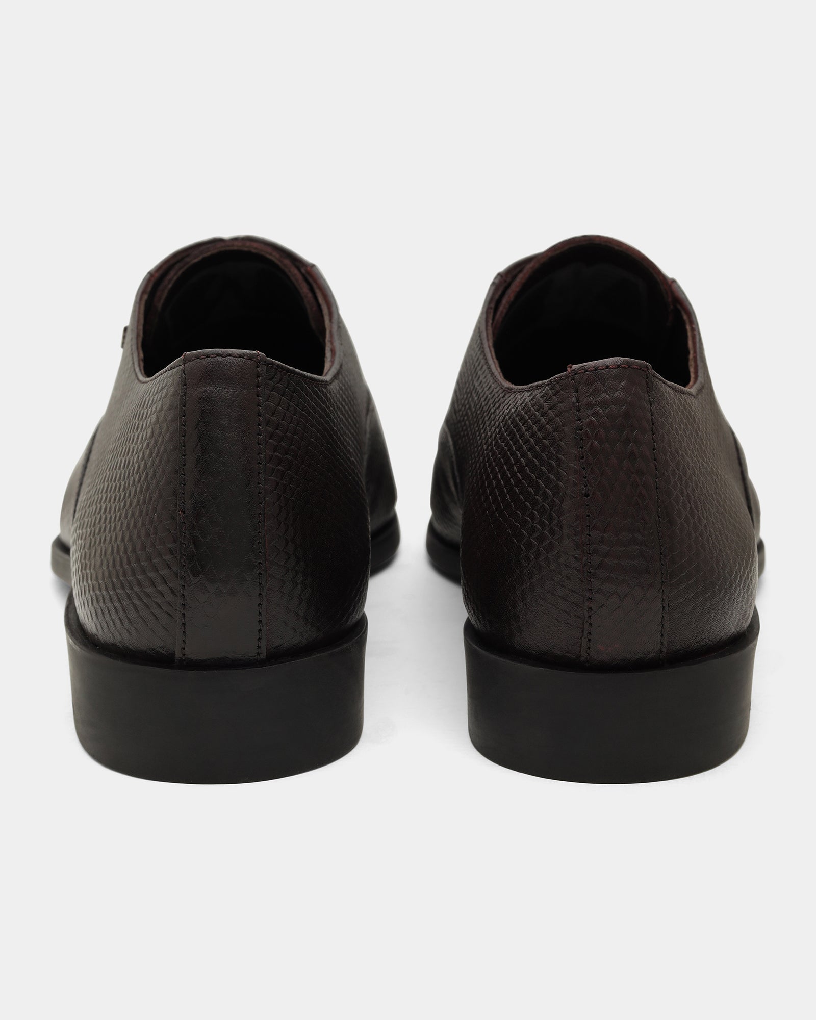 Burgundy Solid Oxford Shoes - Wibee