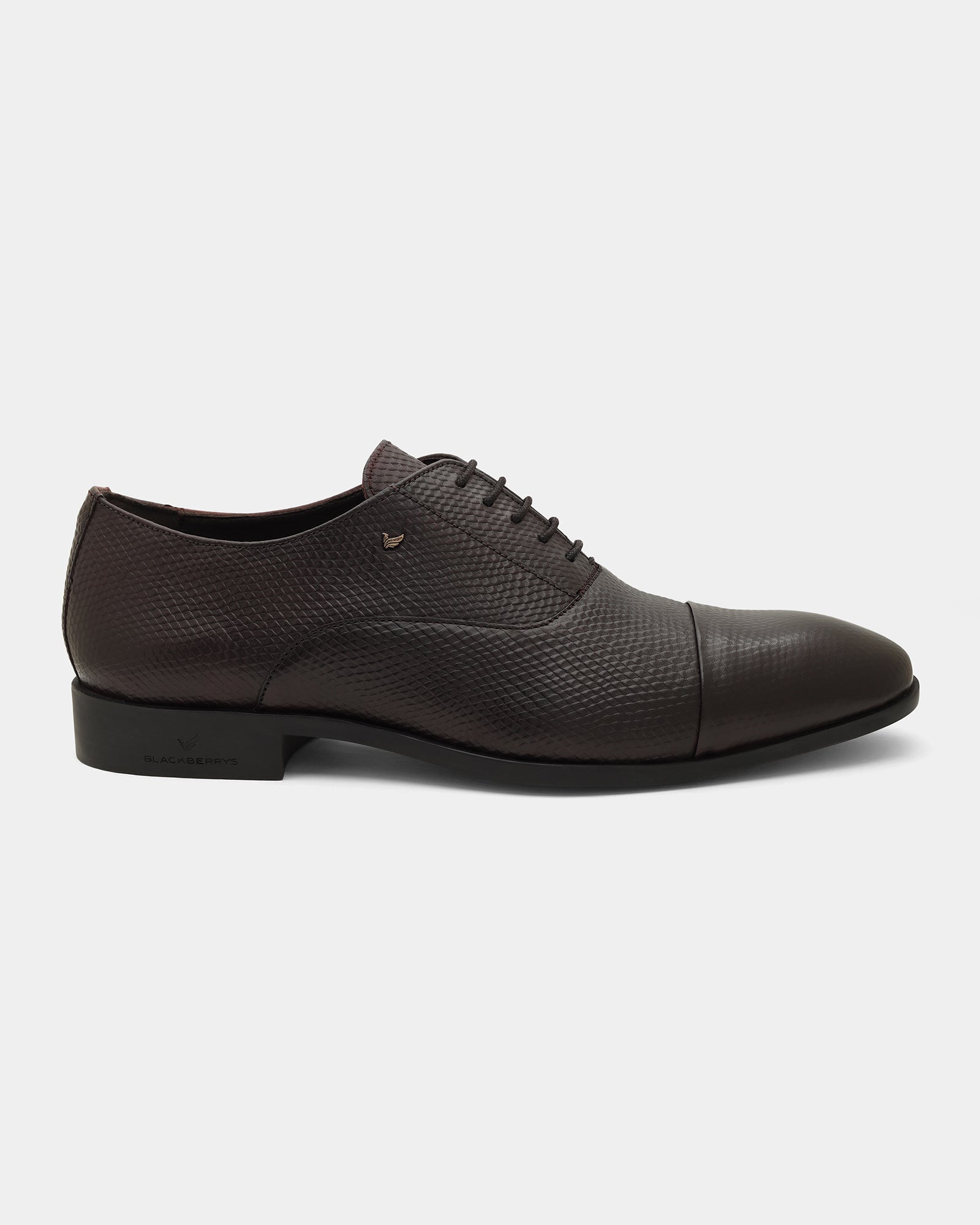 Burgundy Solid Oxford Shoes - Wibee