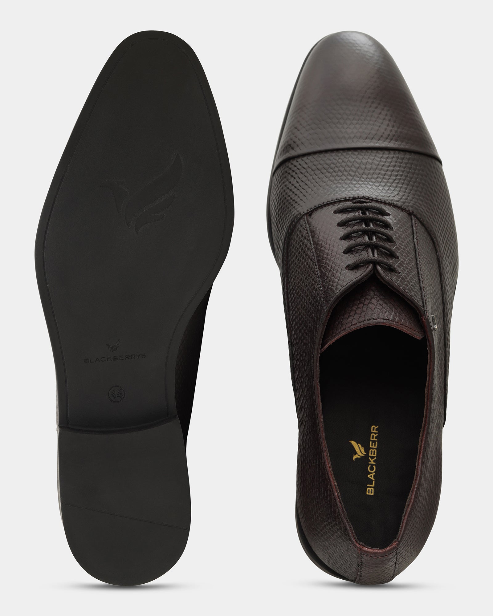 Burgundy Solid Oxford Shoes - Wibee