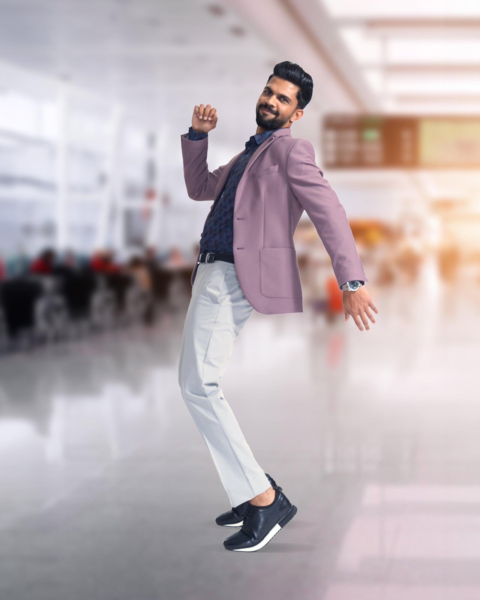 TechPro Formal Dusty Pink Textured Blazer Renault