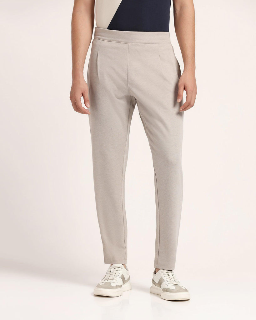 Casual Beige Solid Jogger - Hazel