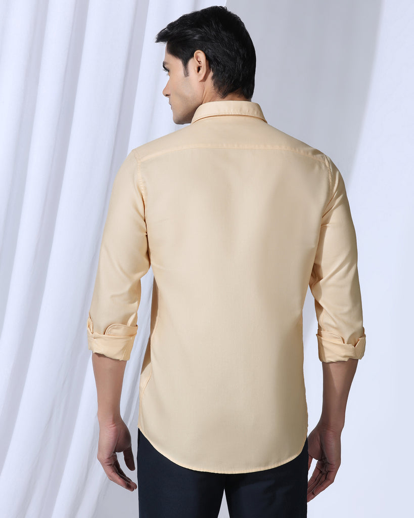 Casual Beige Textured Shirt - Caty