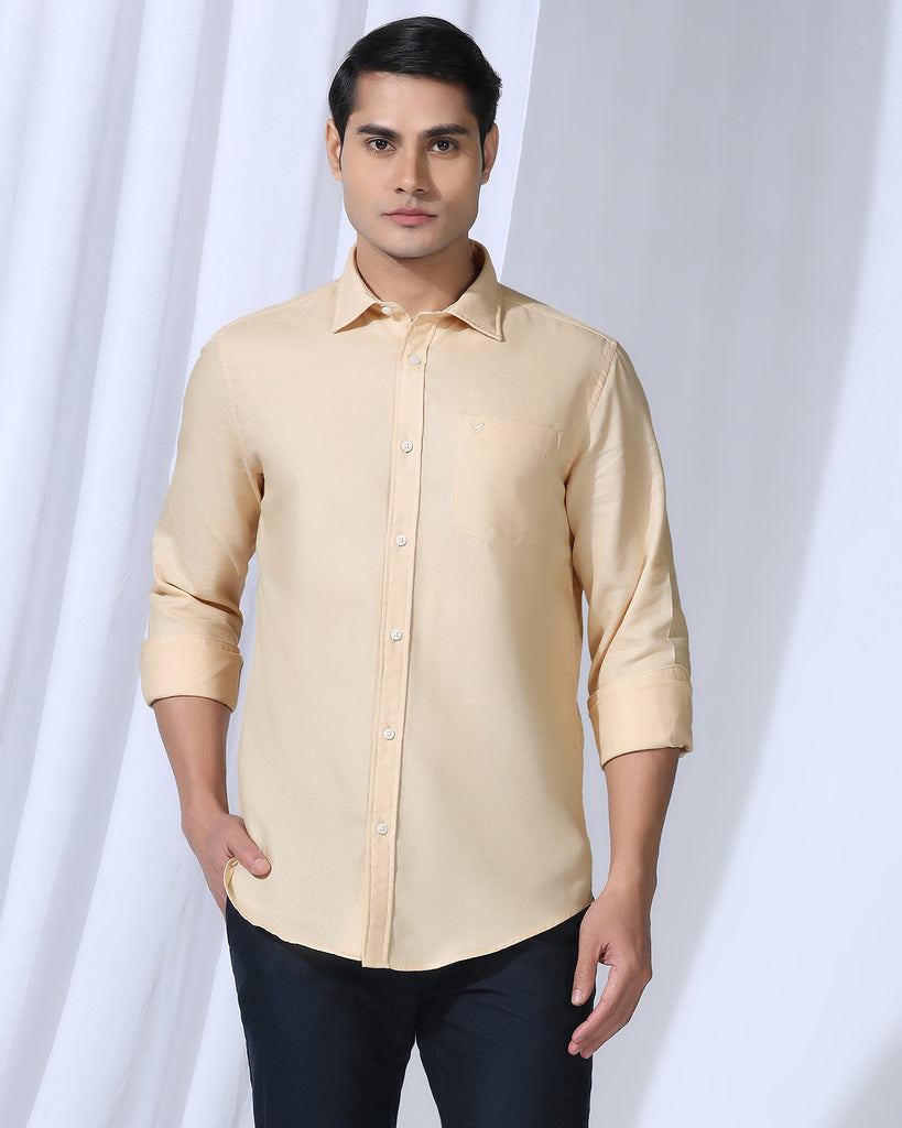 Casual Beige Textured Shirt - Caty