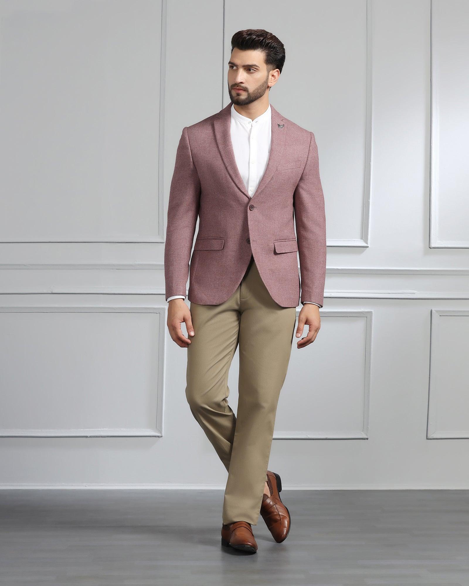 Men Pink Solid Ultra Slim Fit Formal Blazer