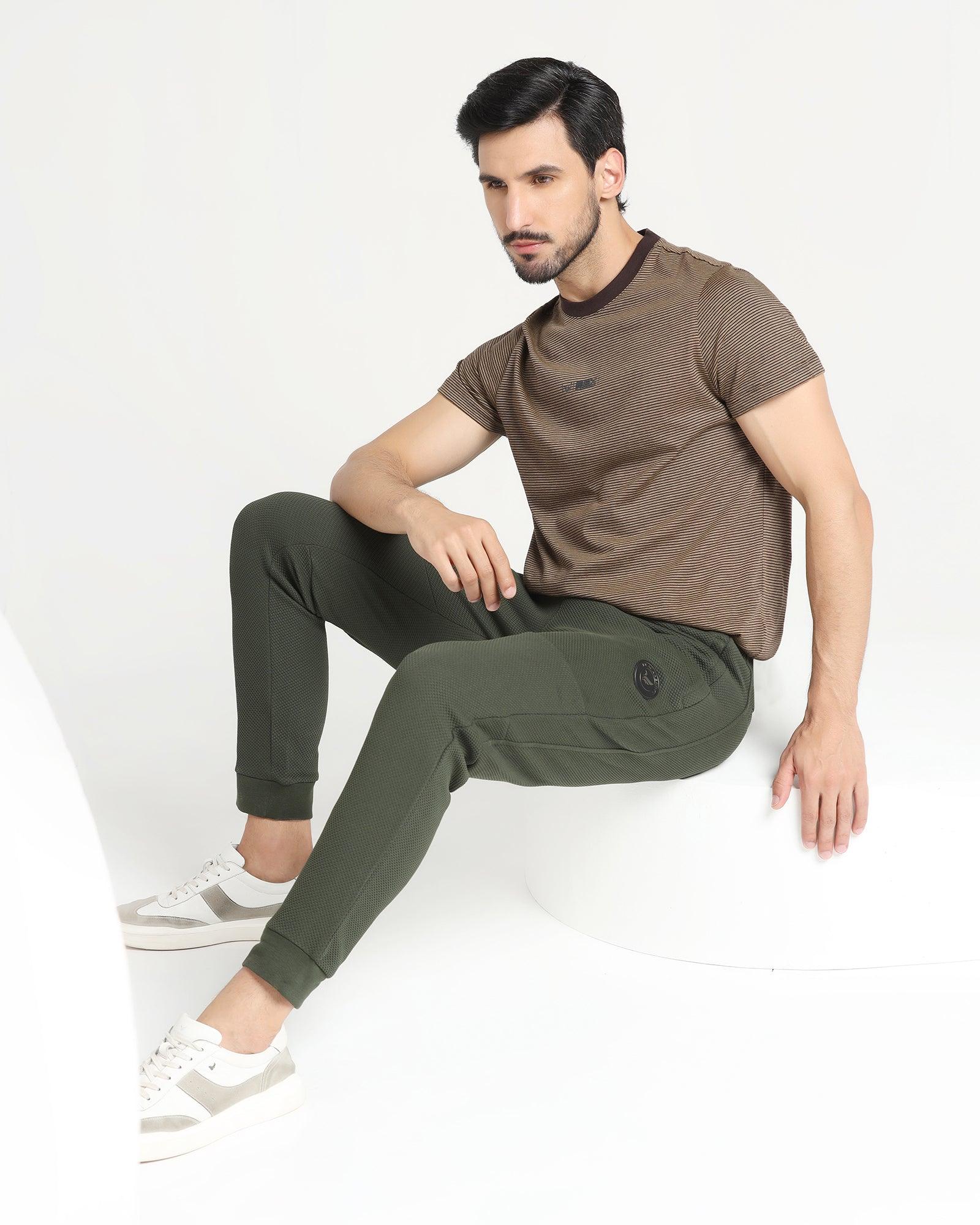 Casual Olive Solid Jogger - Roddy