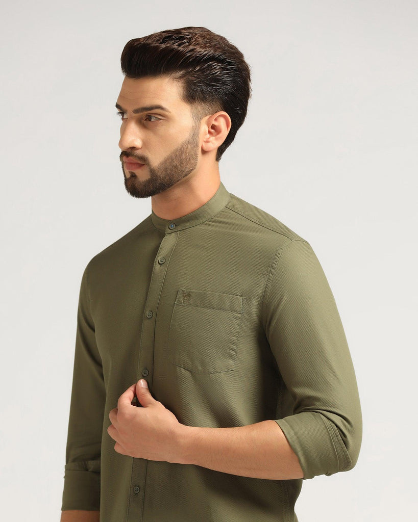 Casual Olive Solid Shirt - Colt