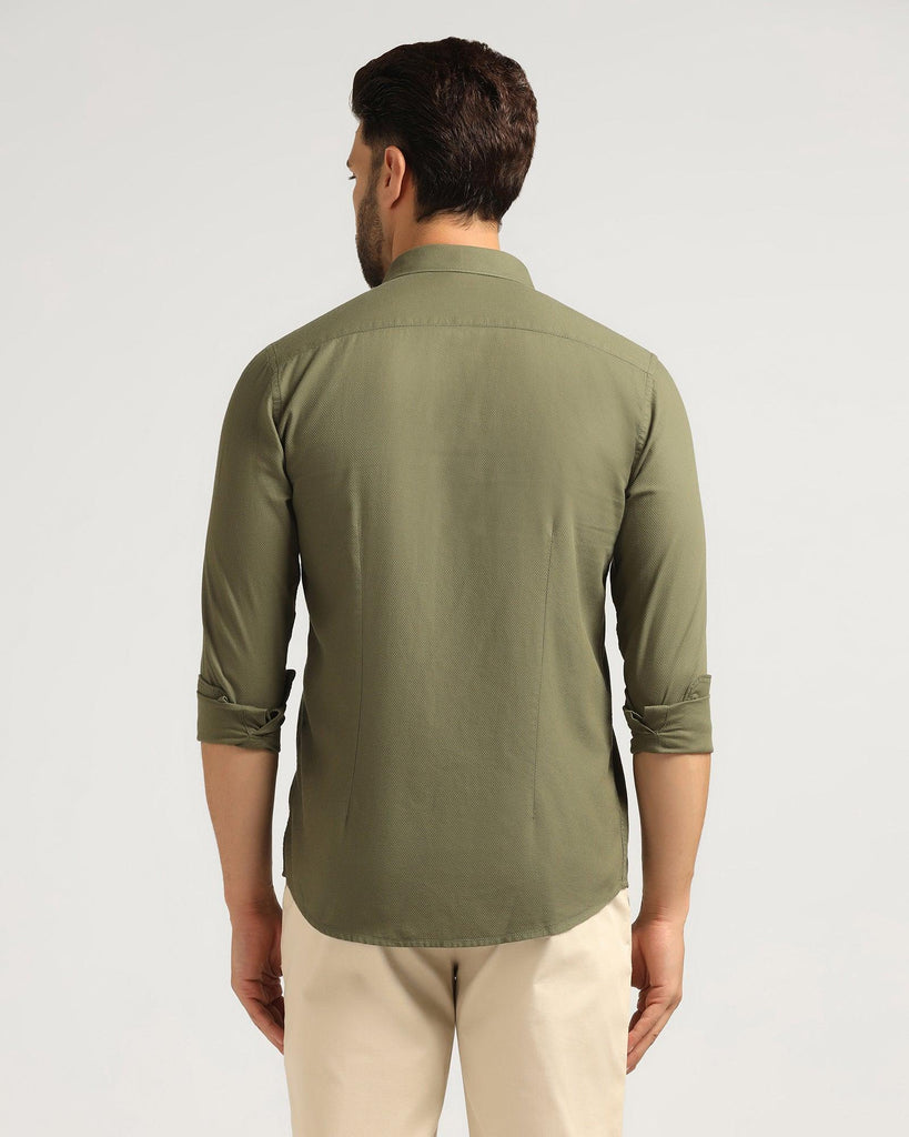 Casual Olive Solid Shirt - Jolt
