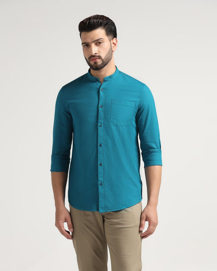 Casual Teal Solid Shirt - Colt