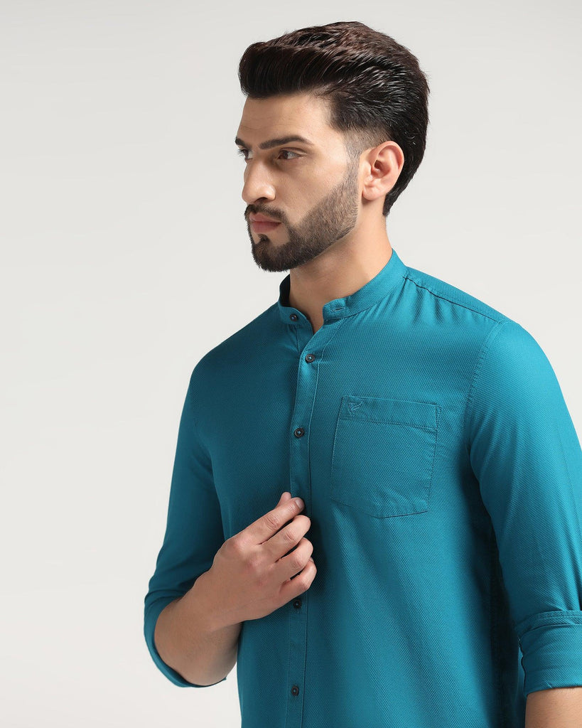 Casual Teal Solid Shirt - Colt