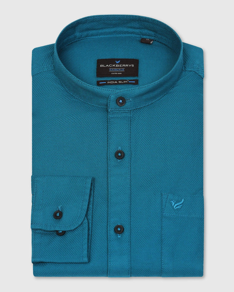 Casual Teal Solid Shirt - Colt