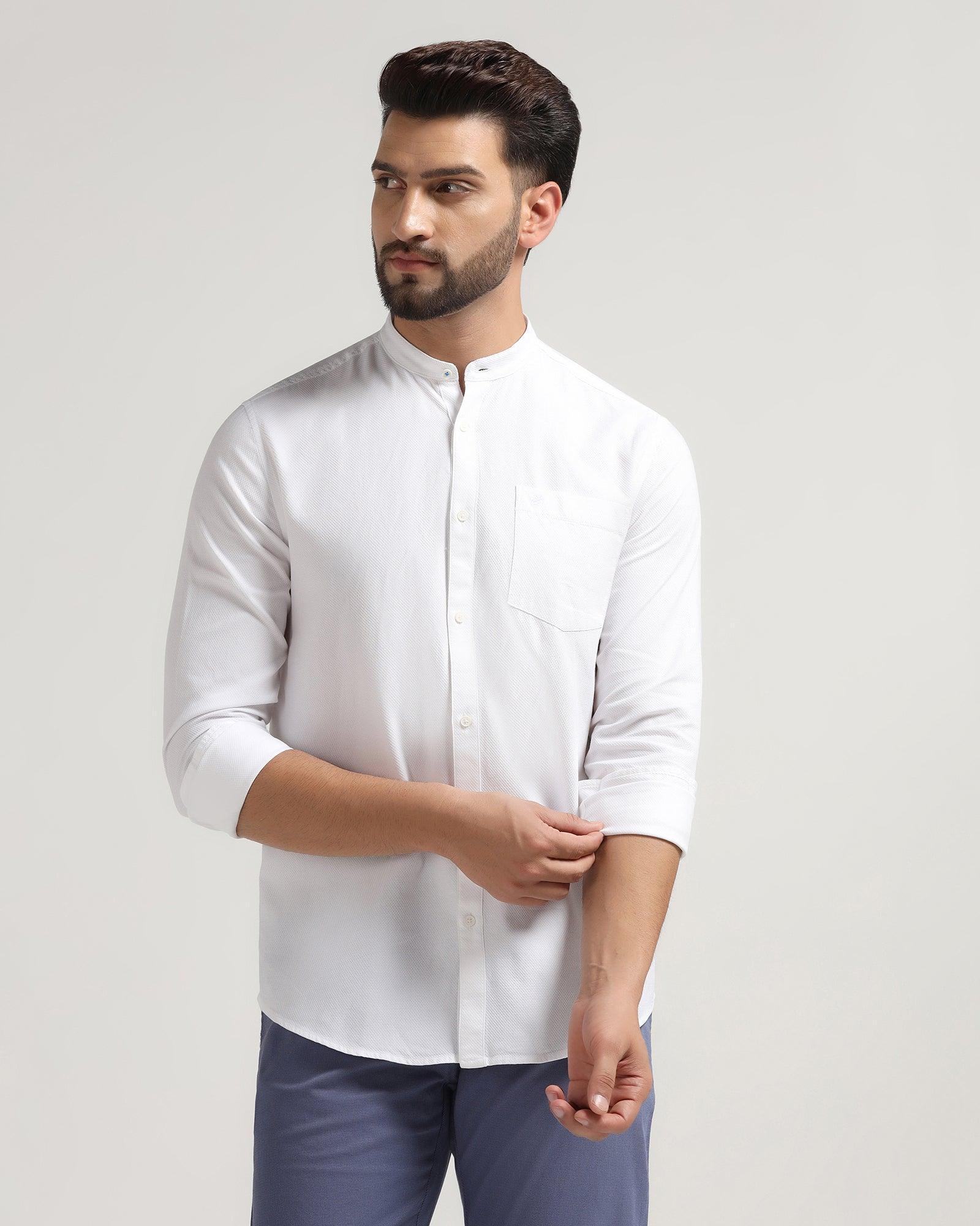 Casual White Solid Shirt - Colt