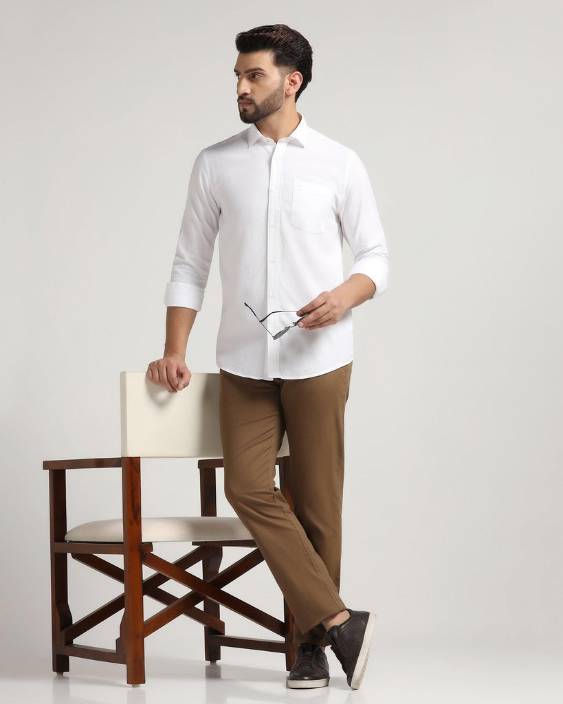 Casual White Solid Shirt - Jolt