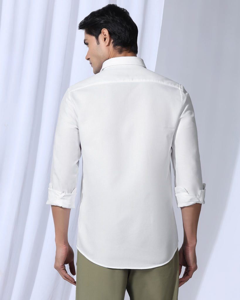 Casual White Textured Shirt - Caty