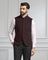Bandhgala Casual Wine Solid Waistcoat - Canford