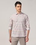 Casual Beige Check Shirt - Autumn