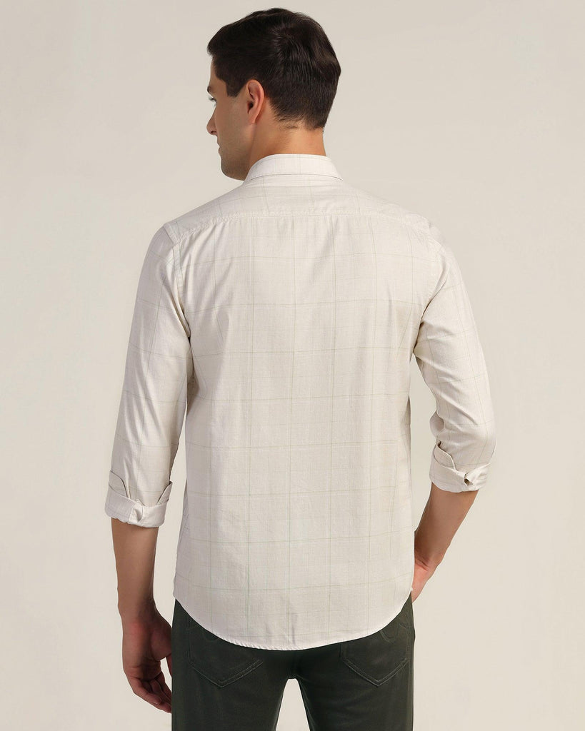 Casual Beige Check Shirt - Bailey