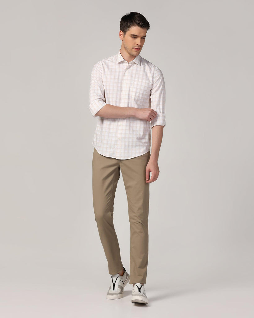 Casual Beige Check Shirt - Torin