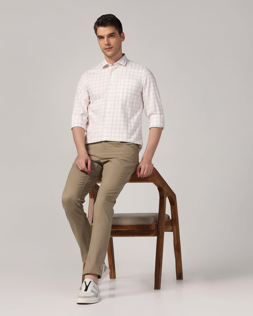 Casual Beige Check Shirt - Torin