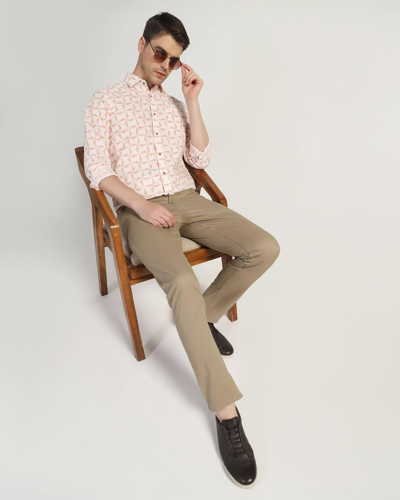 Casual Beige Printed Shirt - Darwin