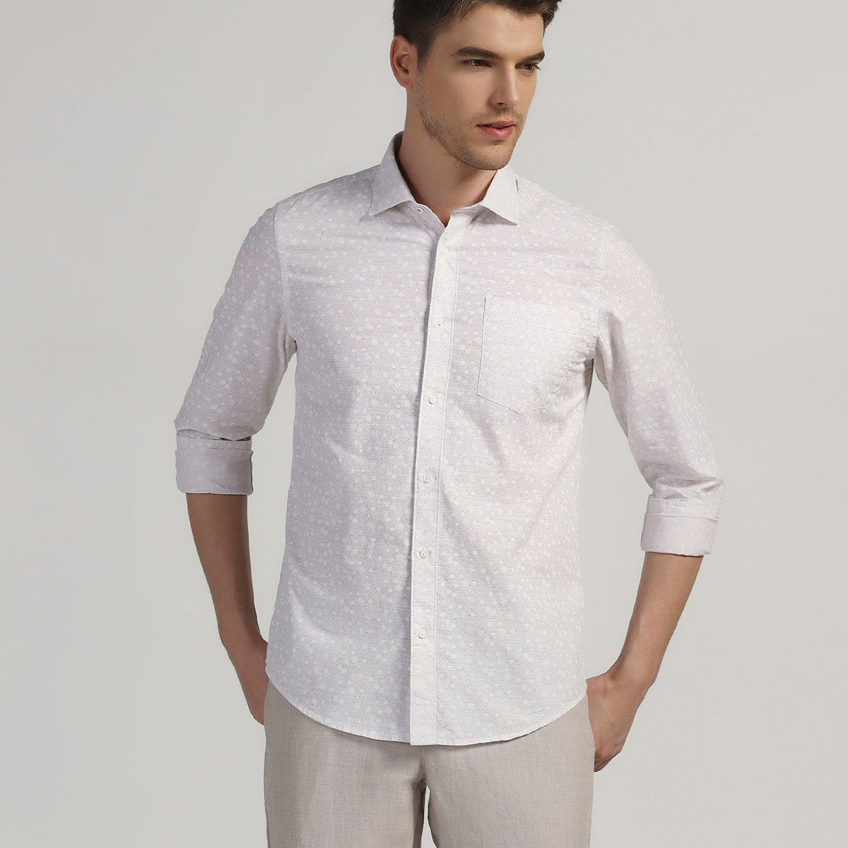 Casual Beige Printed Shirt Salsa