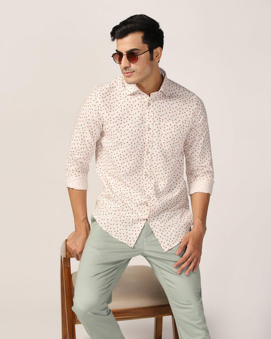 Casual Beige Printed Shirt - Ziff