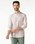 Casual Beige Solid Shirt - Josko
