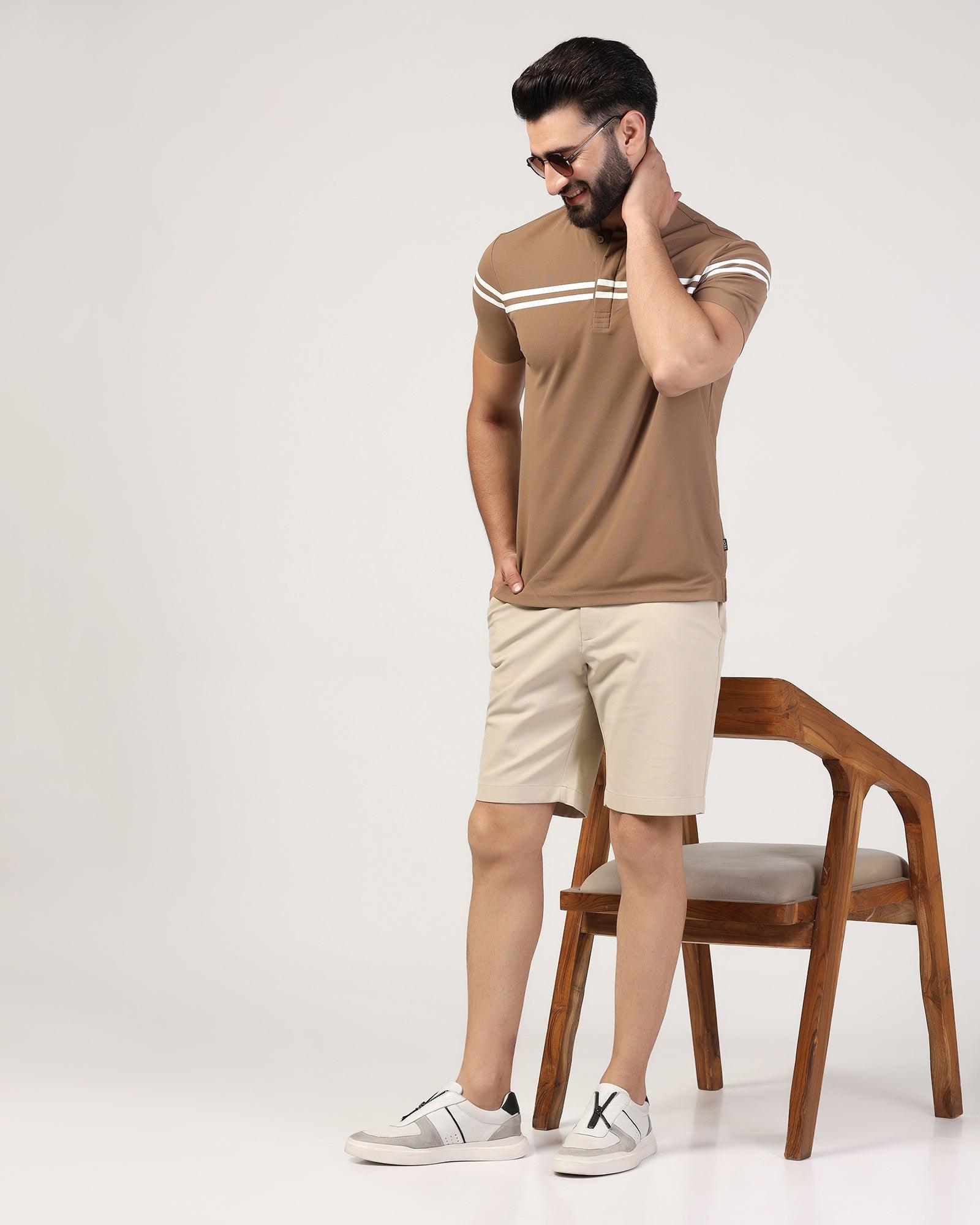 TechPro Casual Beige Solid Shorts - Serry