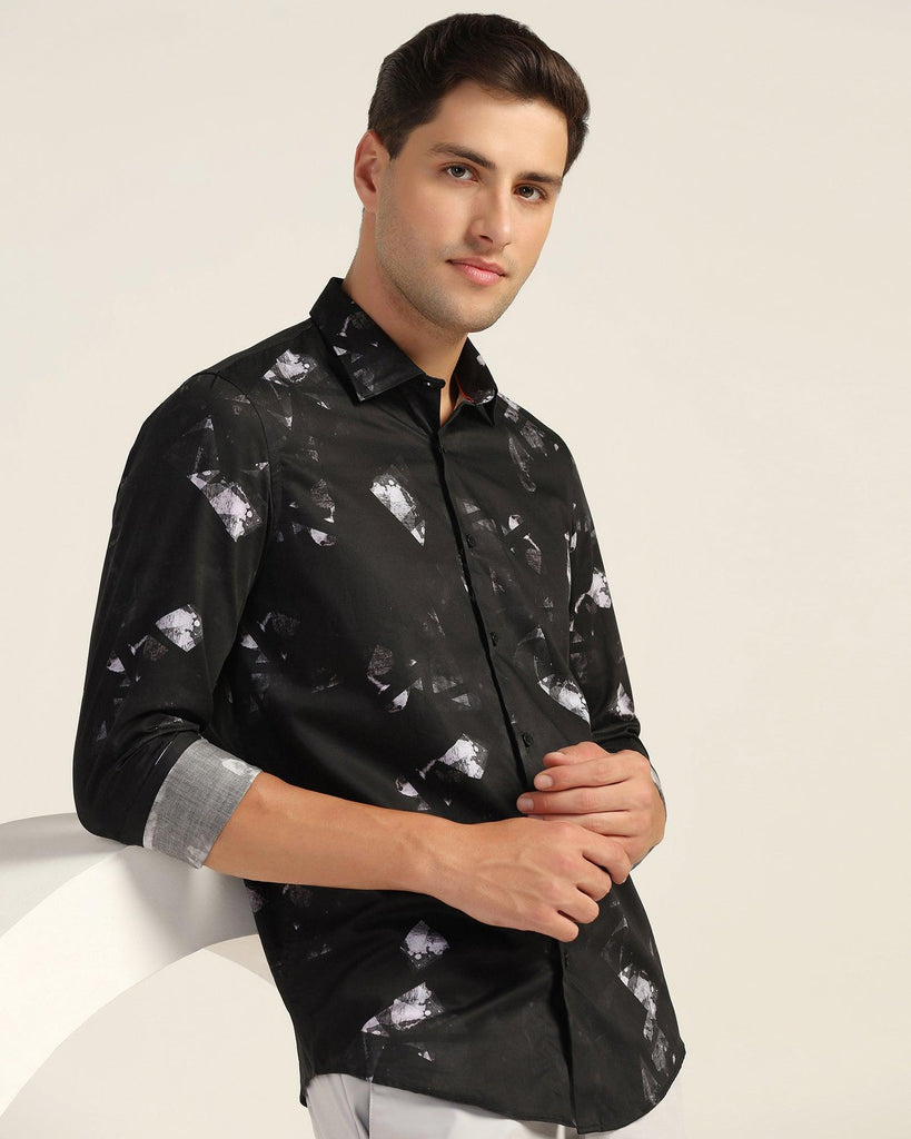 Casual Black Printed Shirt - Crox