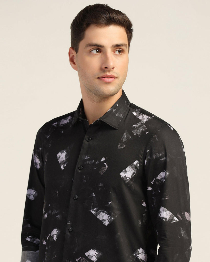 Casual Black Printed Shirt - Crox