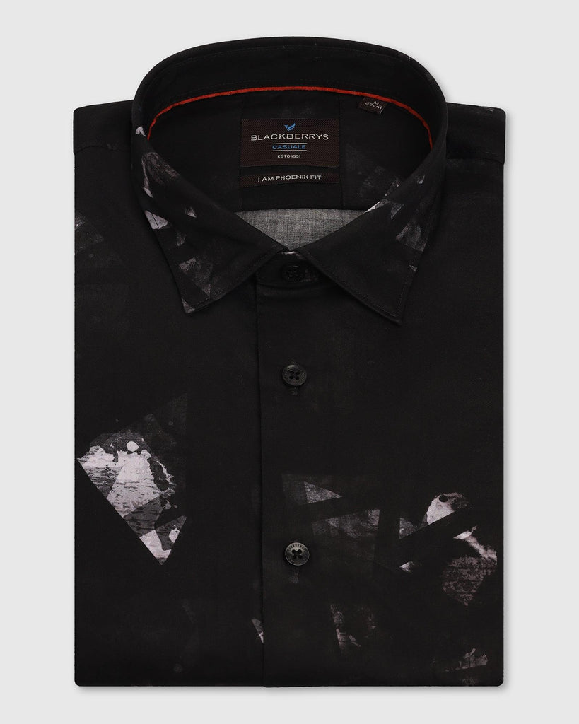 Casual Black Printed Shirt - Crox