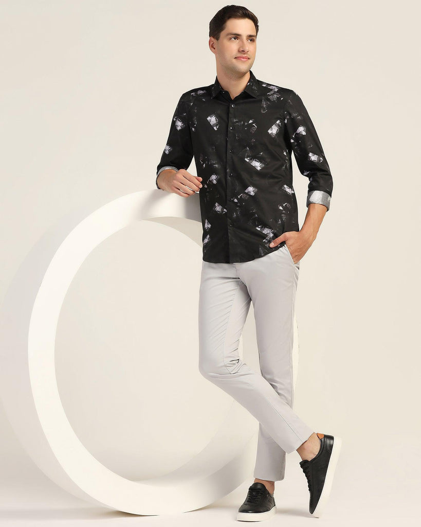 Casual Black Printed Shirt - Crox